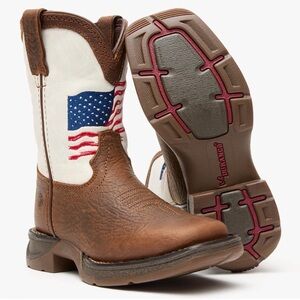 LIL' REBEL™ BY DURANGO® LITTLE KIDS DISTRESSED FLAG WESTERN BOOT SIZE 1